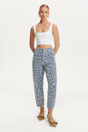 Printed Mom Jeans-Jeans-NOCTURNE-XS-Multi-colored-Urbanheer