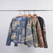 Printed Quilted Jacket-Jacket-Cecile Wang-Khaki-Urbanheer