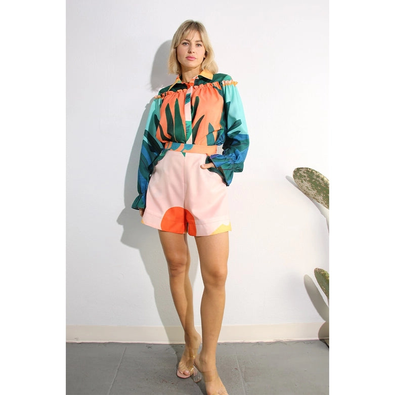 Printed Short Set-Set-Mulla-S-MULTI-Urbanheer