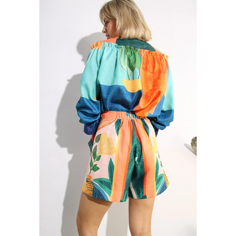 Printed Short Set-Set-Mulla-S-MULTI-Urbanheer