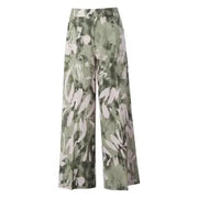 Printed Wide Leg Trousers in Fluid Fabric