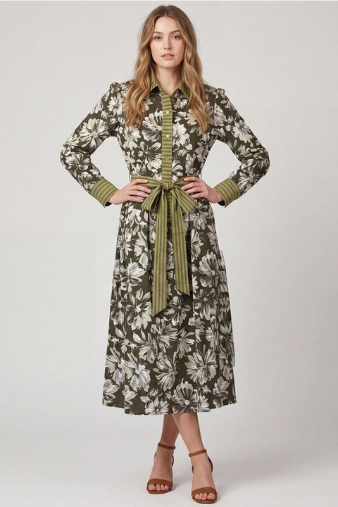 Printed Woven Midi Dress
