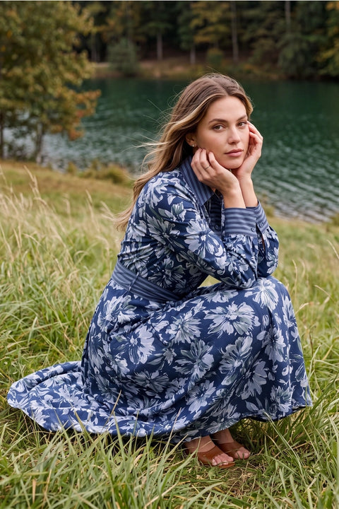 Printed Woven Midi Dress