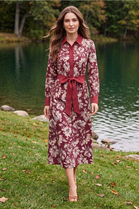Printed Woven Midi Dress