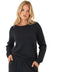 Priscilla Feather Fleece Satin Trim Detail Raglan Pullover