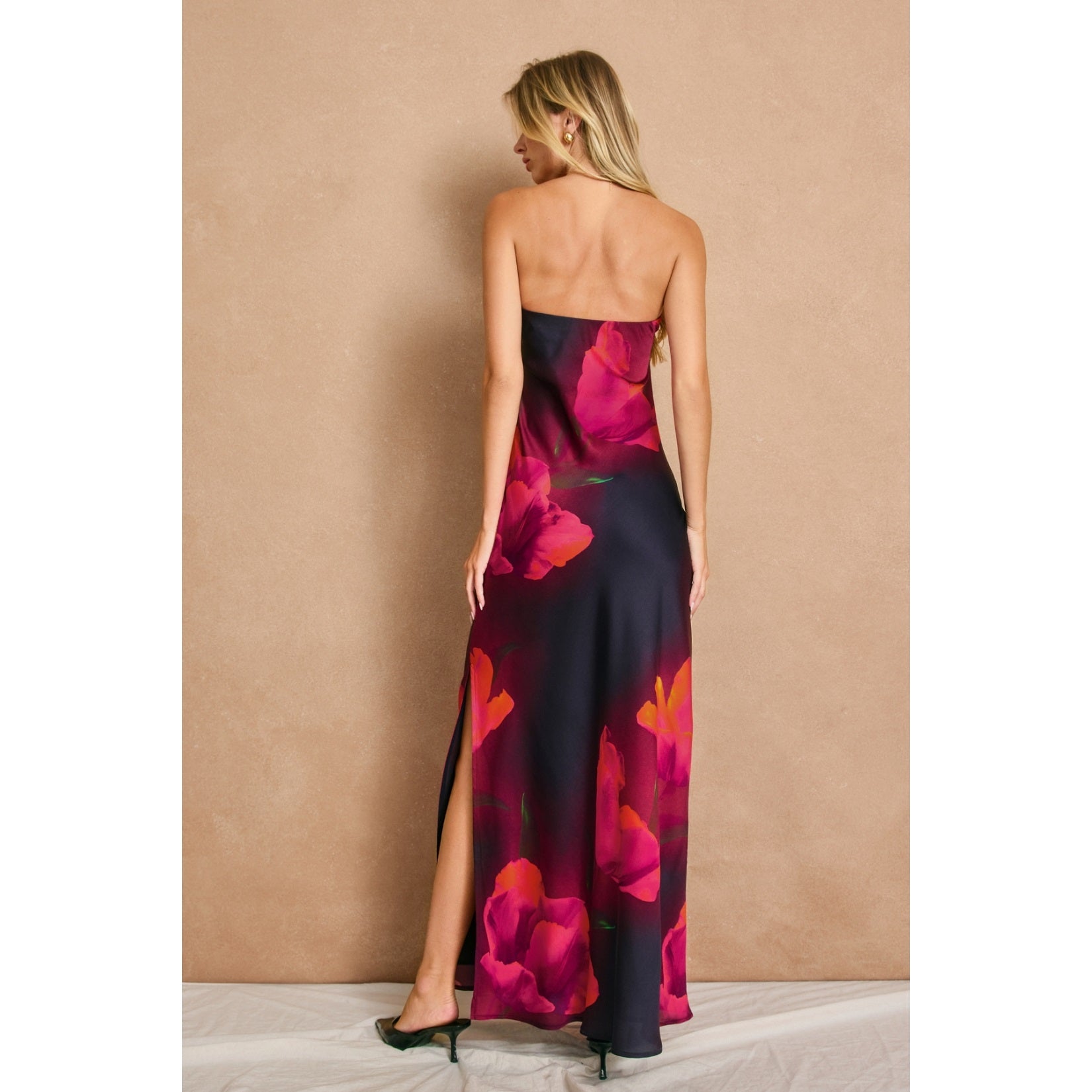 dress forum maxi dress Floral Strapless Bias Cut Maxi Dress