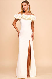 Prom,Bridesmaid Dress,Bridal,Gowns,Evening Dress Cream-Dress-Maniju-S-Cream-Urbanheer