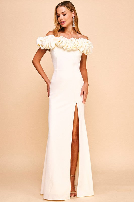 Prom,Bridesmaid Dress,Bridal,Gowns,Evening Dress Cream-Dress-Maniju-S-Cream-Urbanheer