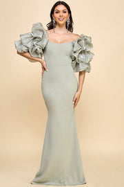 Prom,Bridesmaid Dress,Bridal,Gowns,Evening Dress Dusty Sage-Dress-Maniju-S-Urbanheer