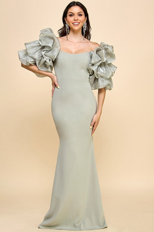 Prom,Bridesmaid Dress,Bridal,Gowns,Evening Dress Dusty Sage-Dress-Maniju-S-Urbanheer