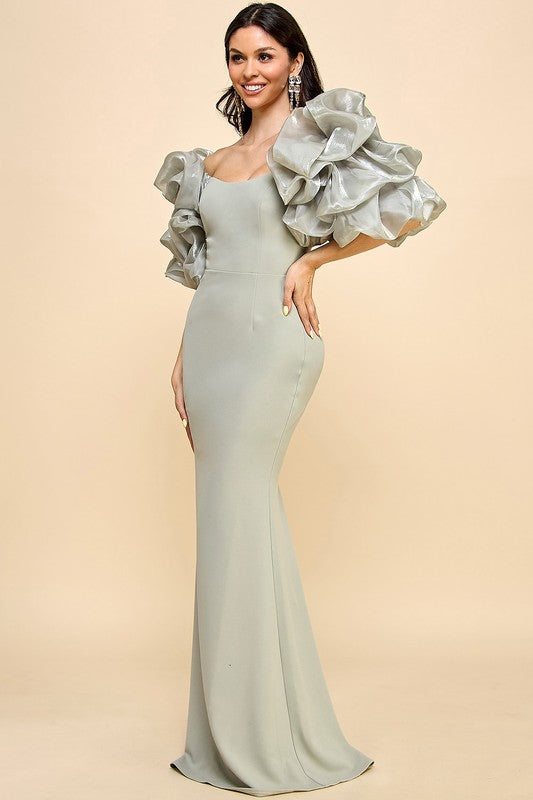 Prom,Bridesmaid Dress,Bridal,Gowns,Evening Dress Dusty Sage-Dress-Maniju-S-Urbanheer