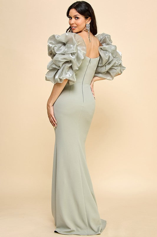 Prom,Bridesmaid Dress,Bridal,Gowns,Evening Dress Dusty Sage-Dress-Maniju-S-Urbanheer