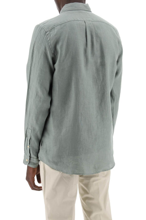 Ps Paul Smith Linen Button-Down Shirt For-men > clothing > shirts-PS Paul Smith-l-Blue-Urbanheer