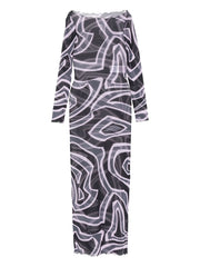 Pucci Abstract-print long-sleeve maxi dress