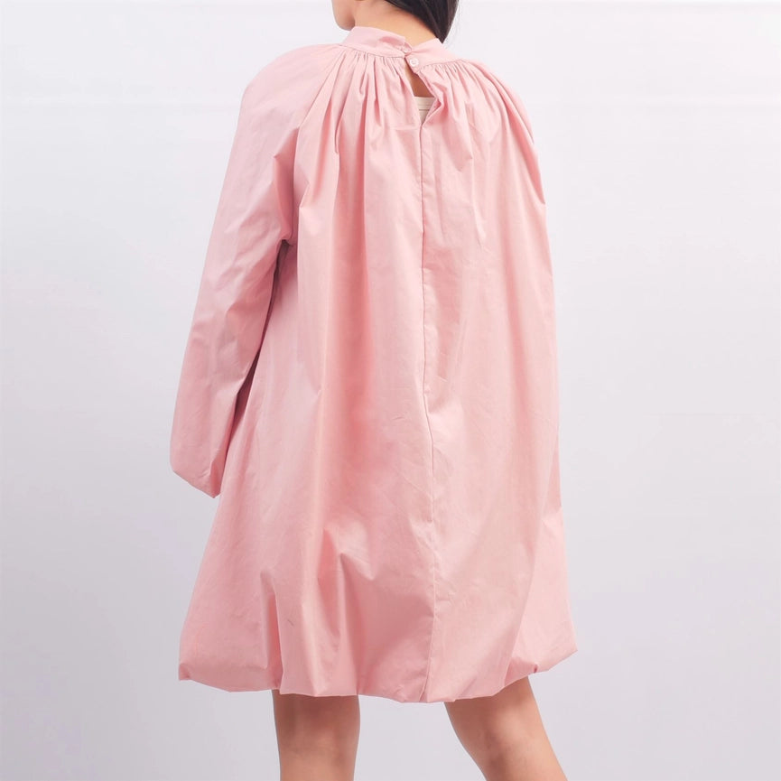 Puff Dress with High Collar-Dress-Cecile Wang-Pink-Urbanheer