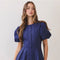 Puff Sleeve Pleated Mini Dress
