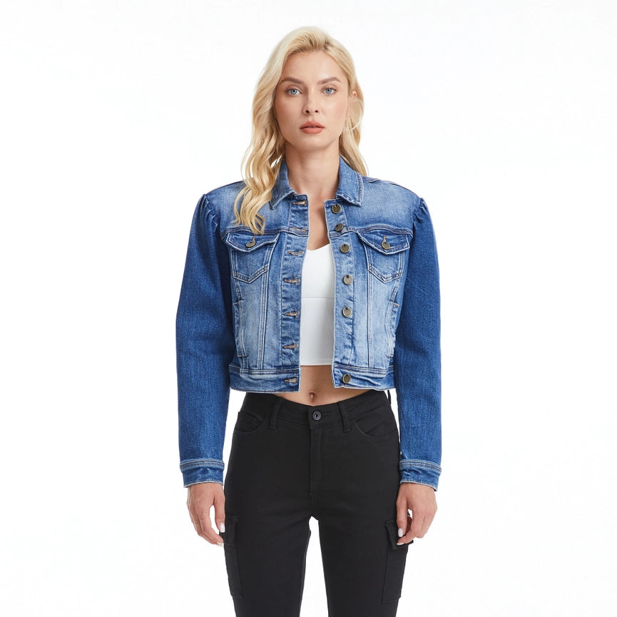 Puffy Long Sleeve Denim Jacket RAF-Jacket-BAYEAS-XS-RAF-Urbanheer