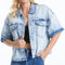 Puffy Short Sleeve Denim Jacket-Jacket-BAYEAS-S-MEDIUM-Urbanheer