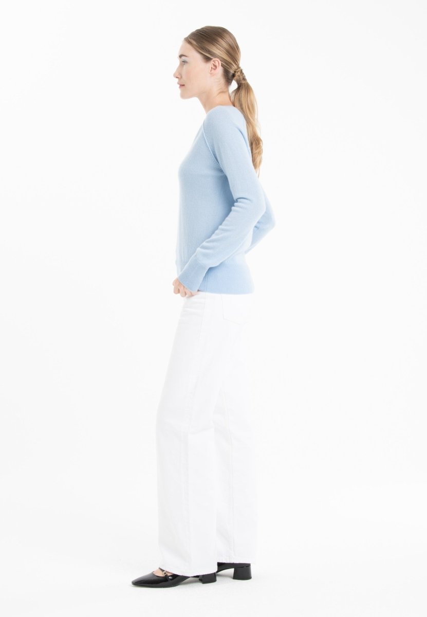 Pull col V cachemire baby blue femme - LILLY 6-col v femme-Studio Cashmere8-M-SC8-01091-baby blue-Urbanheer