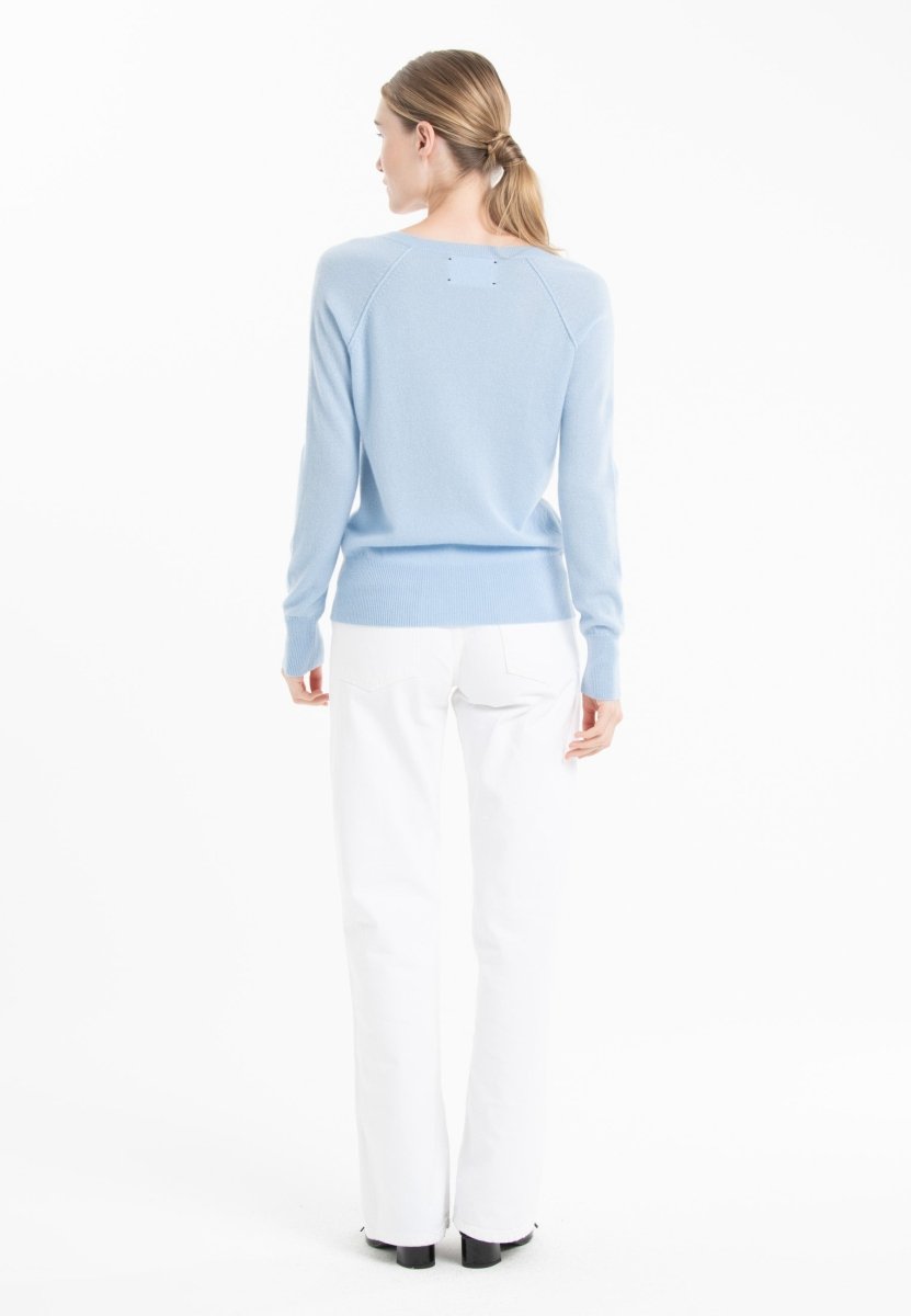 Pull col V cachemire baby blue femme - LILLY 6-col v femme-Studio Cashmere8-M-SC8-01091-baby blue-Urbanheer