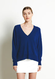 Pull col V cachemire bleu nuit femme - RIA 3-col v femme-Studio Cashmere8-S-M-SC8-01121-bleu nuit-Urbanheer