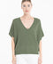 Pull col V cachemire kaki militaire femme - RIA 25-col v femme-Studio Cashmere8-S-M-SC8-01120-kaki militaire-Urbanheer