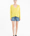 Pull col V en cachemire jaune fluo/ rose barbie femme - NAMI 23-col v femme-Studio Cashmere8-S-M-SC8-01111-jaune fluo/rose barbie-Urbanheer
