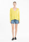 Pull col V en cachemire jaune fluo/ rose barbie femme - NAMI 23-col v femme-Studio Cashmere8-S-M-SC8-01111-jaune fluo/rose barbie-Urbanheer