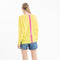 Pull col V en cachemire jaune fluo/ rose barbie femme - NAMI 23-col v femme-Studio Cashmere8-S-M-SC8-01111-jaune fluo/rose barbie-Urbanheer