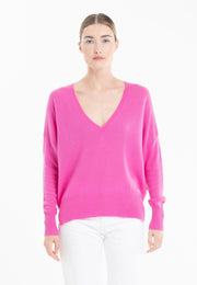Pull col V en cachemire rose barbie femme - RIA 3-col v femme-Studio Cashmere8-S-M-SC8-01144-rose barbie-Urbanheer