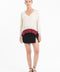 Pull col V oversize ultrafin cachemire et laine blanc/ lavande/ rouge femme - KELLY 10-col v femme-Studio Cashmere8-S-M-SC8-01049-blanc/lavande/rouge-Urbanheer