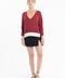Pull col V oversize ultrafin cachemire et laine rouge/ violet/ blanc femme - KELLY 10-col v femme-Studio Cashmere8-S-M-SC8-01055-rouge/violet/blanc-Urbanheer