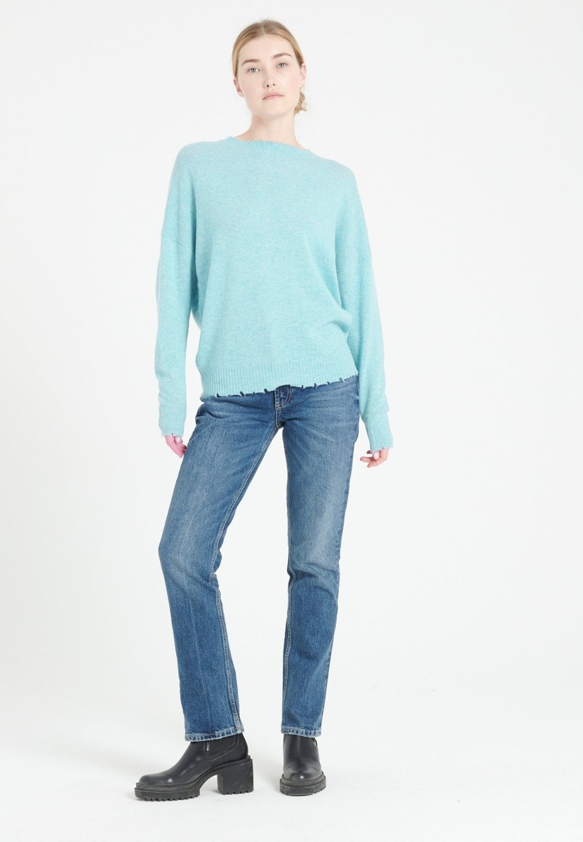 Pull col rond cachemire turquoise femme - MIA 17-col rond femme-Studio Cashmere8-M-SC8-01147-turquoise-Urbanheer