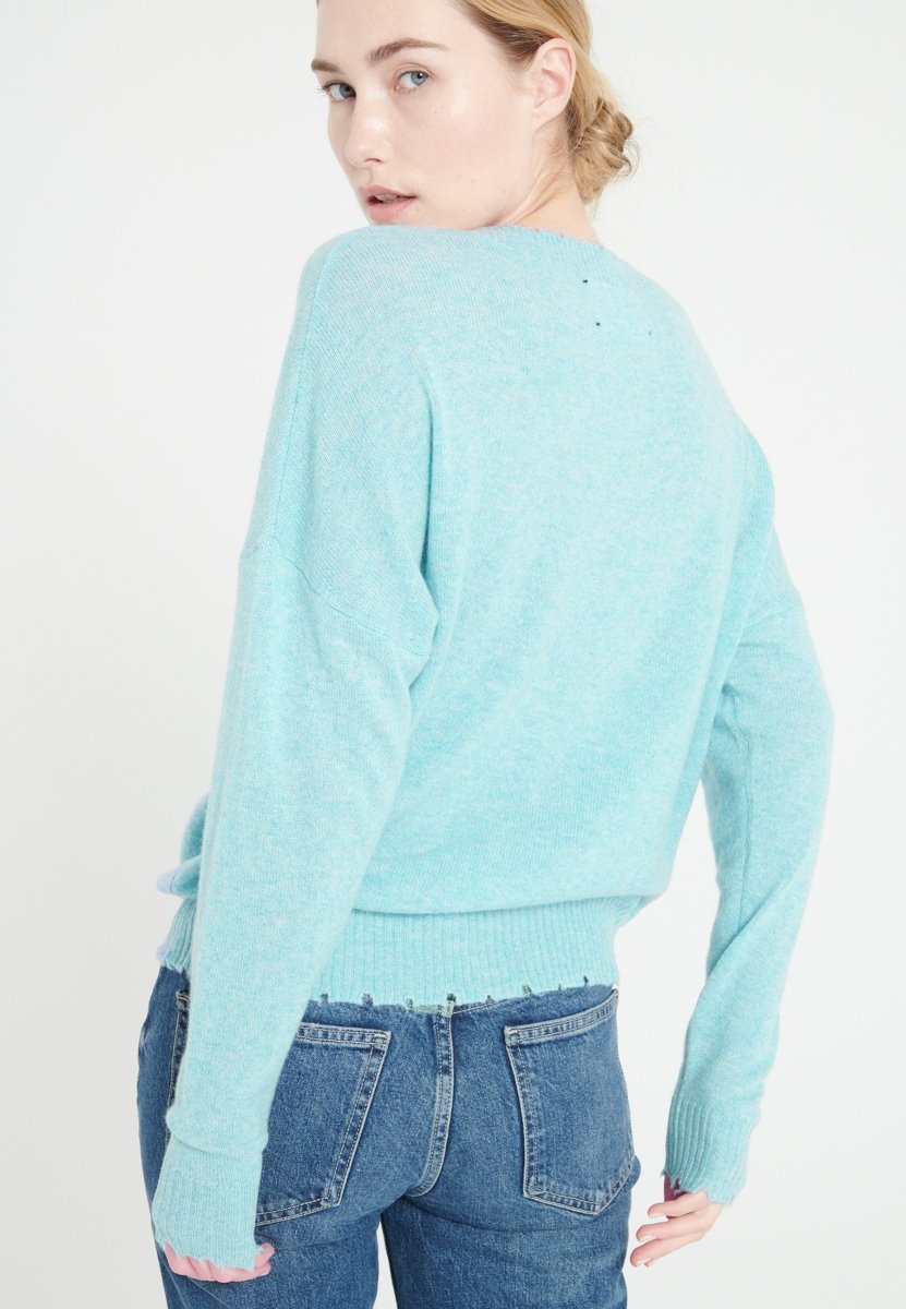 Pull col rond cachemire turquoise femme - MIA 17-col rond femme-Studio Cashmere8-M-SC8-01147-turquoise-Urbanheer