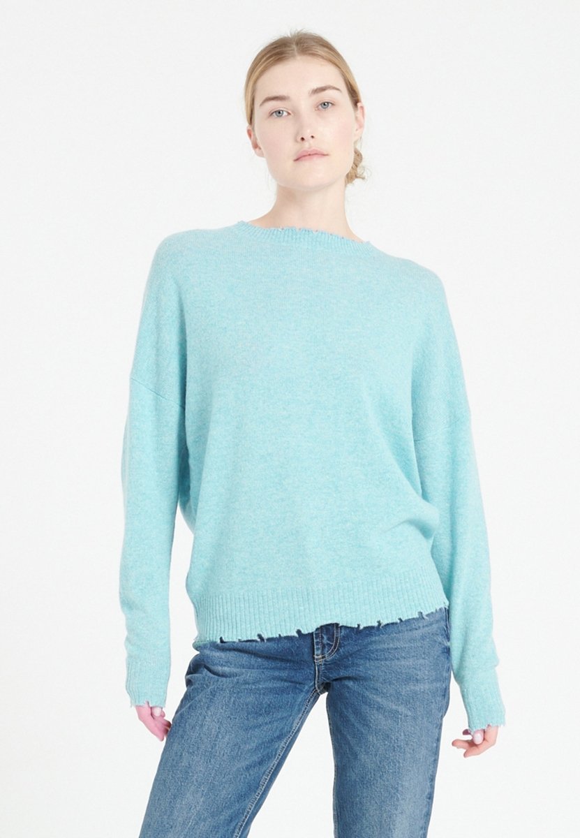 Pull col rond cachemire turquoise femme - MIA 17-col rond femme-Studio Cashmere8-M-SC8-01147-turquoise-Urbanheer