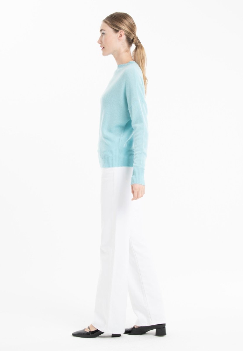 Pull col rond en cachemire turquoise femme - RIA 2-col rond femme-Studio Cashmere8-S-M-SC8-01081-turquoise-Urbanheer