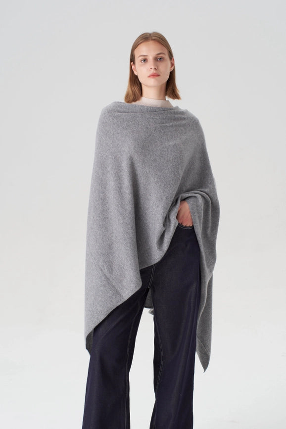 Pure Cashmere Travel Wrap - Grey-scarfs-Pissenlit-Grey-Urbanheer