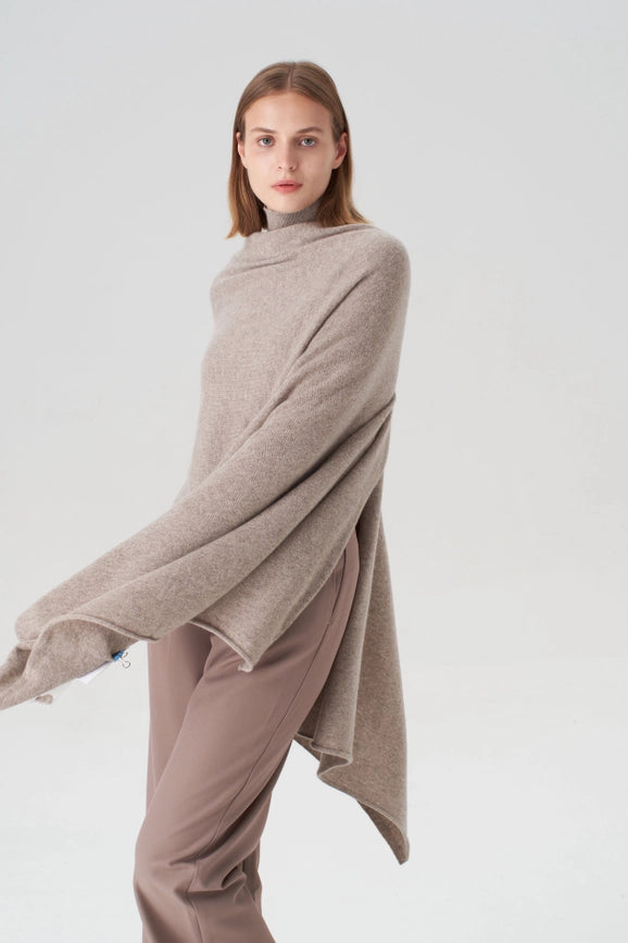 Pure Cashmere Travel Wrap - Oatmeal-scarfs-Pissenlit-Oatmeal-Urbanheer