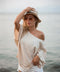 Pure Linen Beige Top-Top-Moa-Bust 39“ inches (100 cm) Waist 18.8“ inches (122 cm) Length 20” inches (53 cm)-Beige-Urbanheer