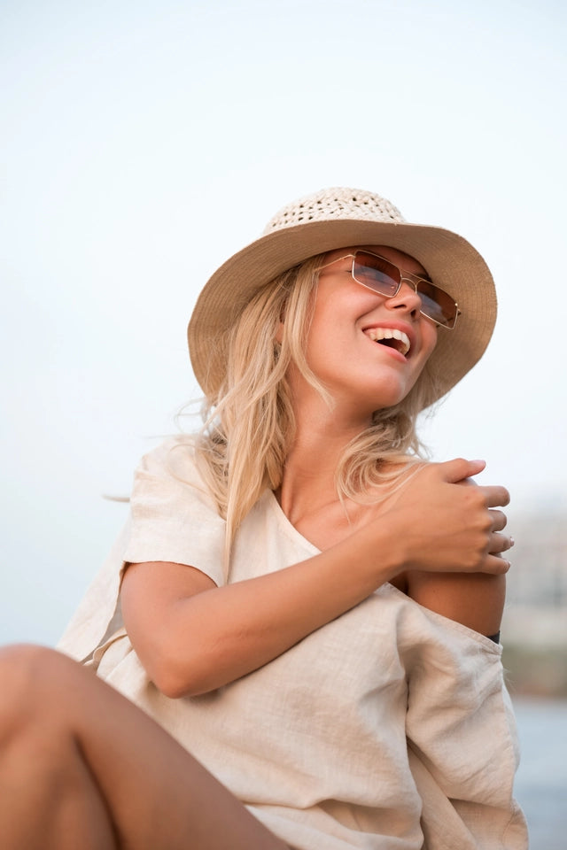 Pure Linen Beige Top-Top-Moa-Bust 39“ inches (100 cm) Waist 18.8“ inches (122 cm) Length 20” inches (53 cm)-Beige-Urbanheer