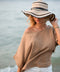 Pure Linen Light Brown Top-Top-Moa-Bust 39“ inches (100 cm) Waist 18.8“ inches (122 cm) Length 20” inches (53 cm)-Light Brown-Urbanheer