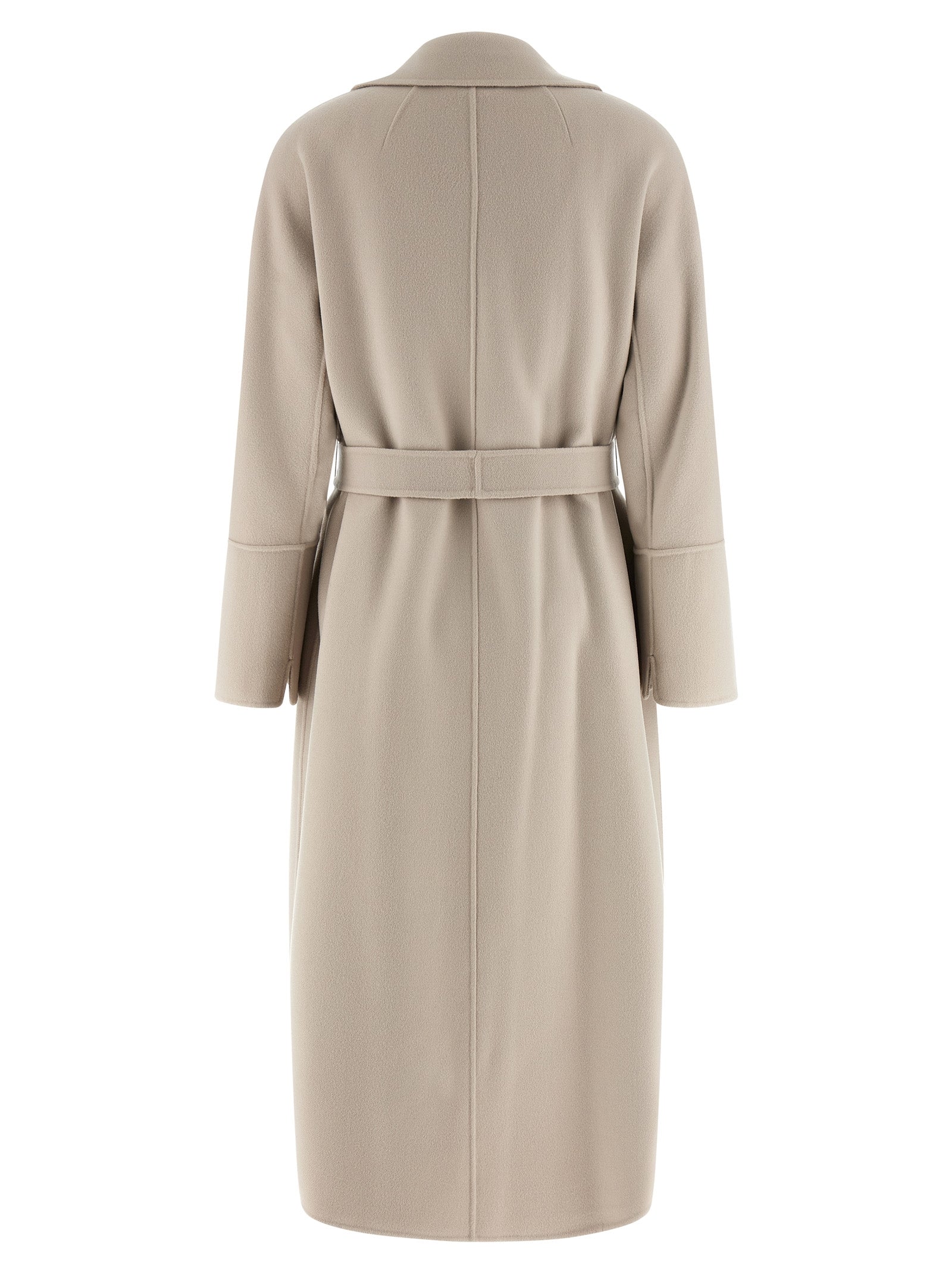 Pure Wool Breathable Long Coat with Belt for Everyday Comfort