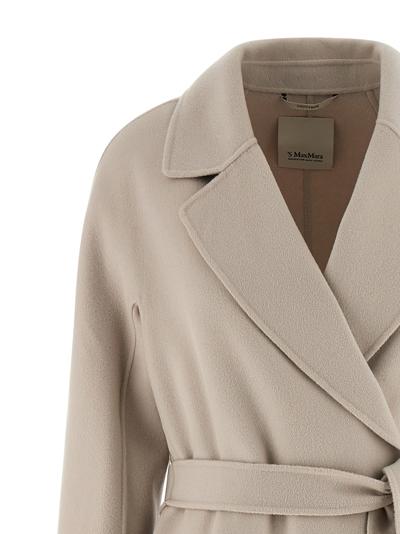 Pure Wool Breathable Long Coat with Belt for Everyday Comfort