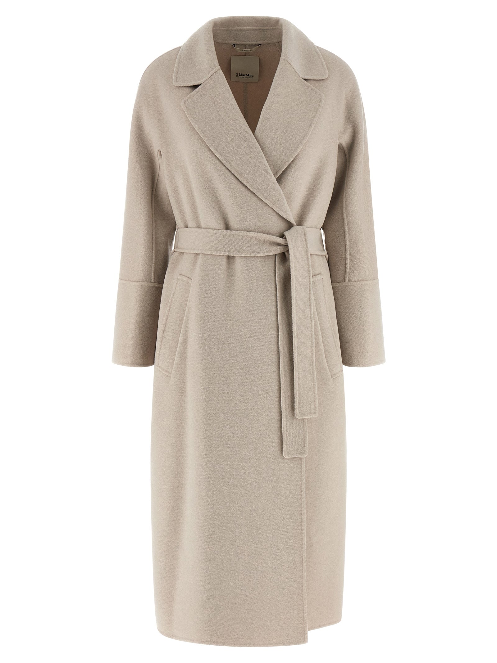 Pure Wool Breathable Long Coat with Belt for Everyday Comfort