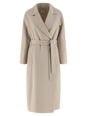Pure Wool Breathable Long Coat with Belt for Everyday Comfort