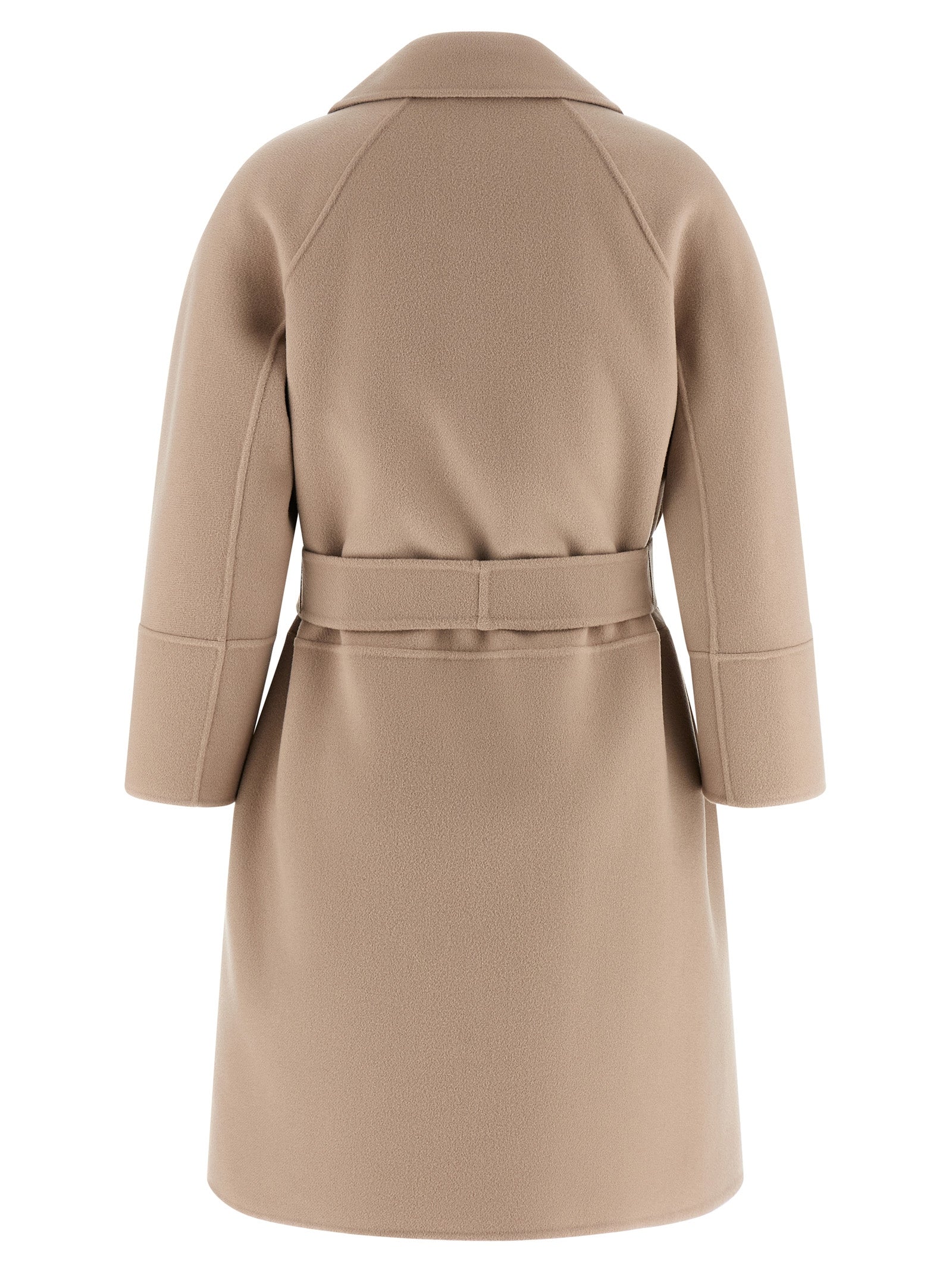 Pure Wool Cocoon Coat with Removable Belt for Comfort