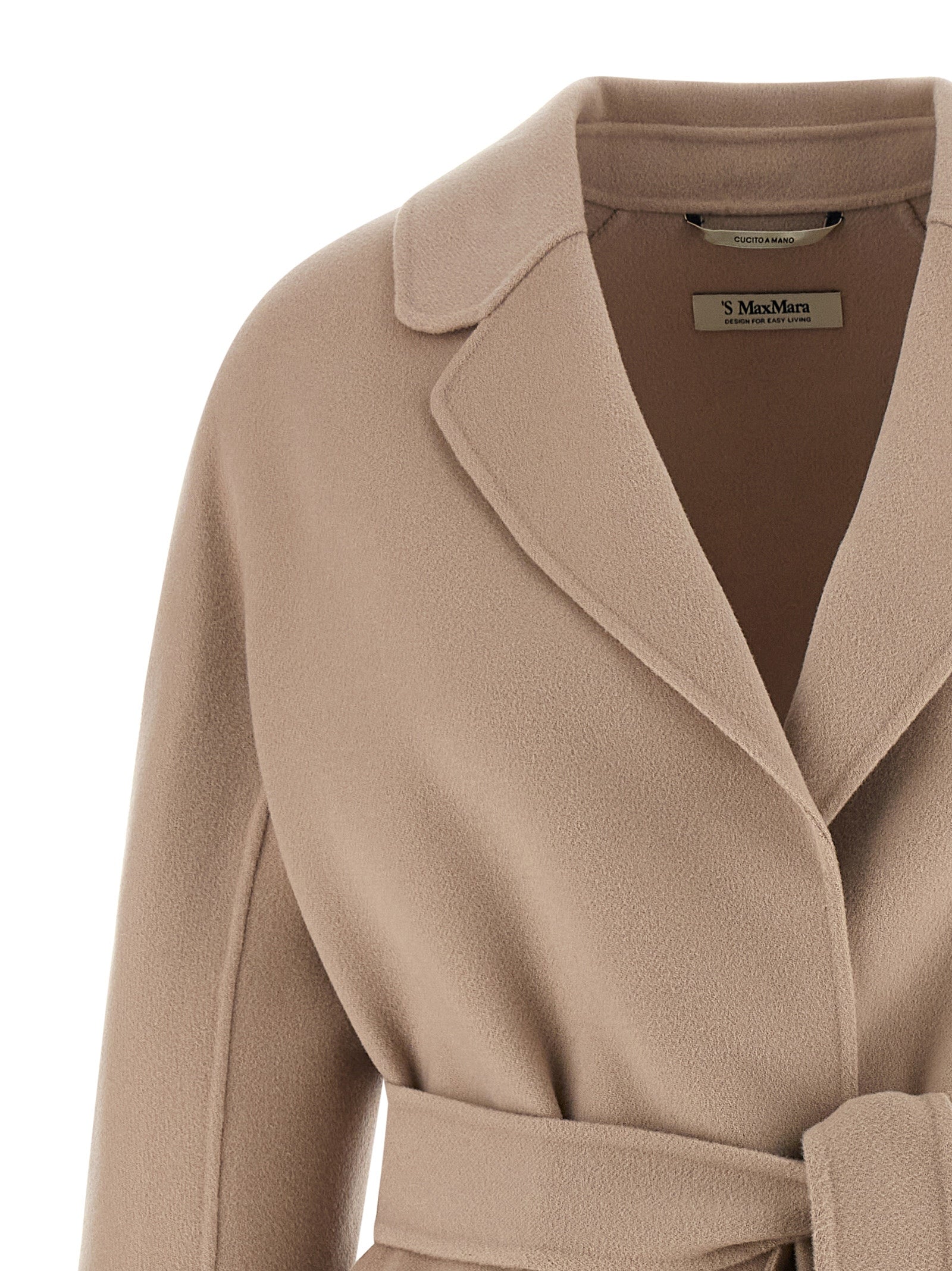 Pure Wool Cocoon Coat with Removable Belt for Comfort