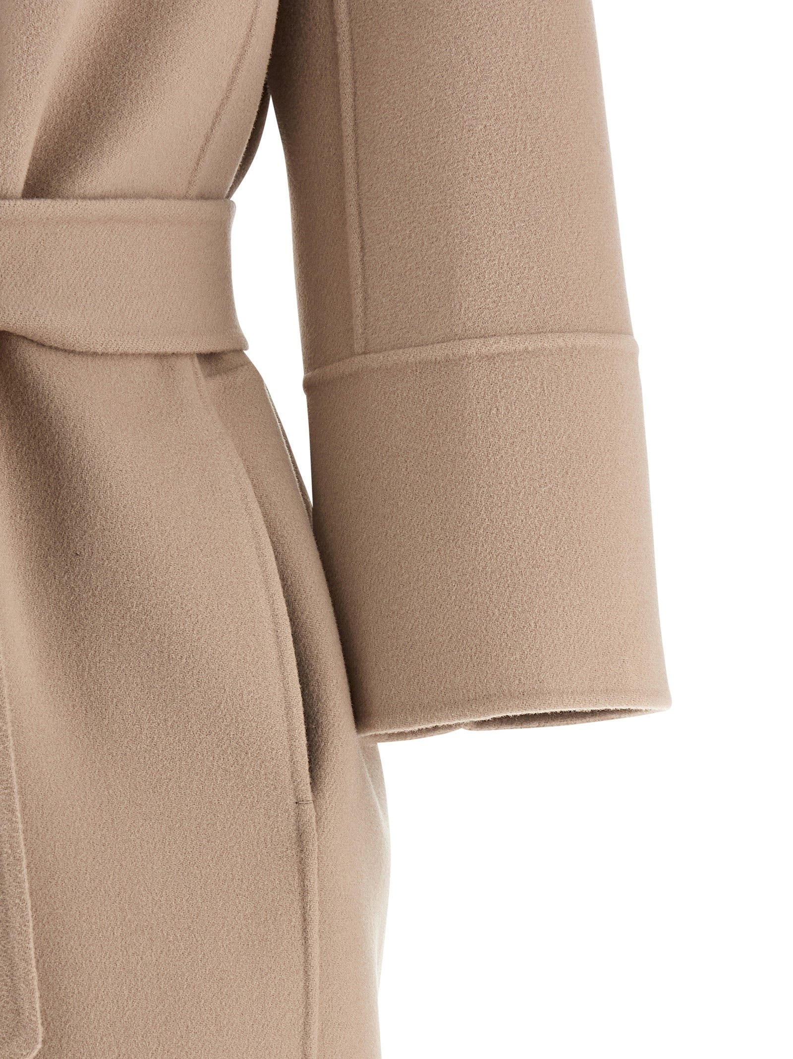 Pure Wool Cocoon Coat with Removable Belt for Comfort