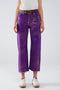 Purple Wide Leg Jeans with Metallic Finish in Gold-Jeans-Q2-XS-Purple-Urbanheer