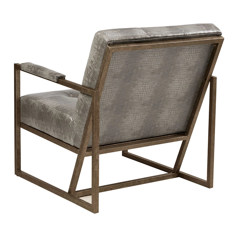 Python Snakeskin Pu Leather Accent Chair, Grey *-Chair-Olliix-29.375"W x 33.5"D x 33.5"H-Urbanheer